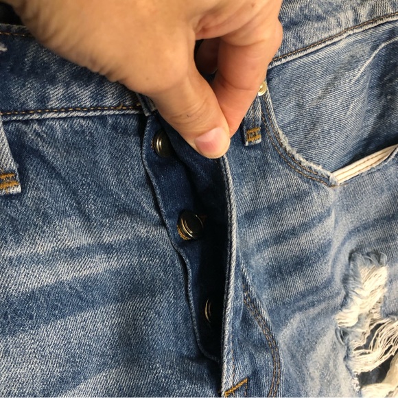 GOOD AMERICAN Bombshell Denim Shorts Jeans Ripped High Rise Distressed SZ 4 27" - Picture 7 of 13